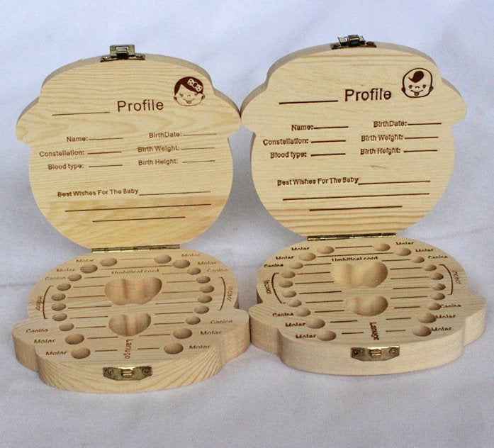 Male And Female Wooden Baby Deciduous Teeth Storage Box Baby Lanugo Teeth Storage Box - MIQ Store