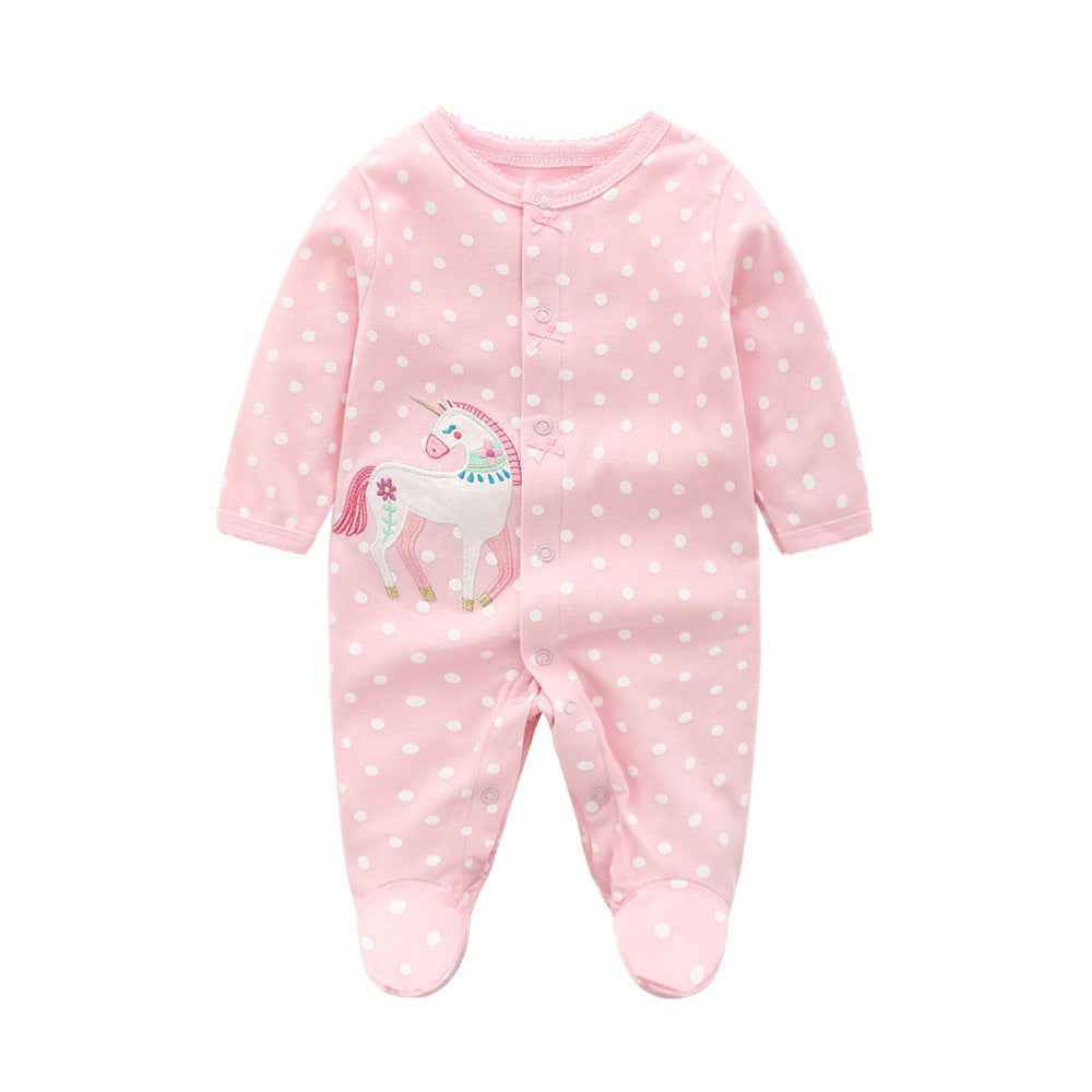 Animal pattern male and female baby long-sleeved romper - MIQ Store