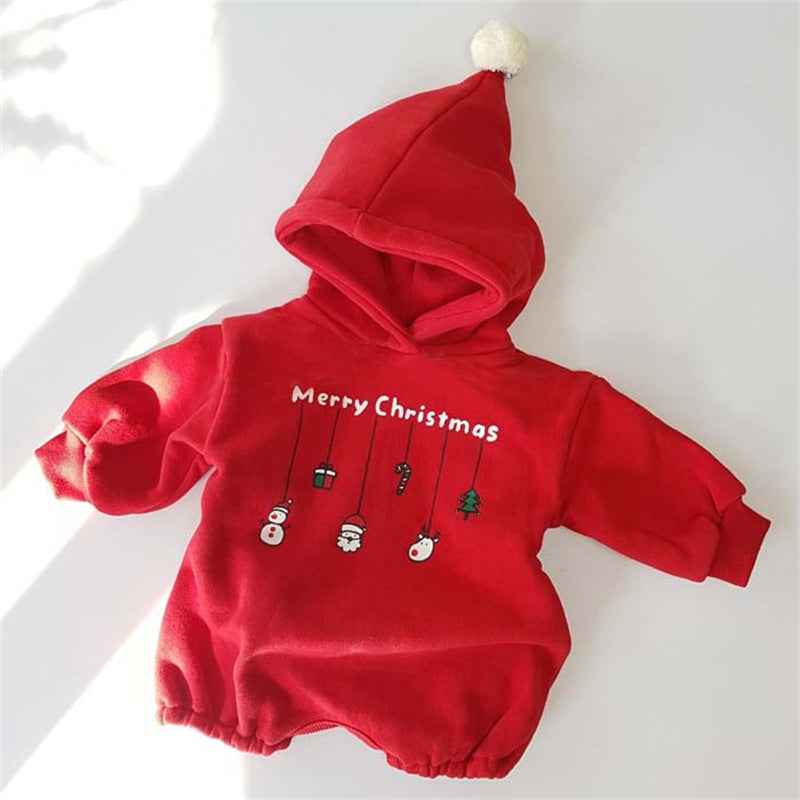 Male And Female Baby Snowman Fleece Sweater One-piece Romper Romper - MIQ Store
