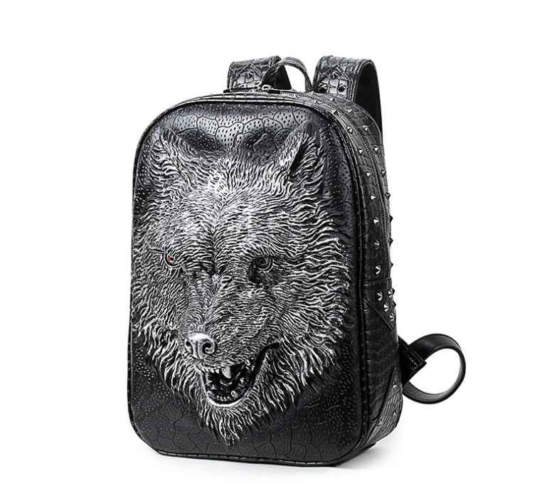 3D Wolf Head Student Backpack Korean Edition Bags Shoulder Bags for Men and Women - MIQ Store
