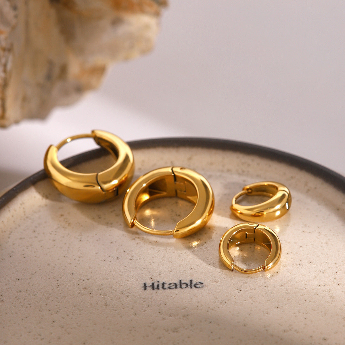 Women's High-grade Ins Stainless Steel Circle Earrings
