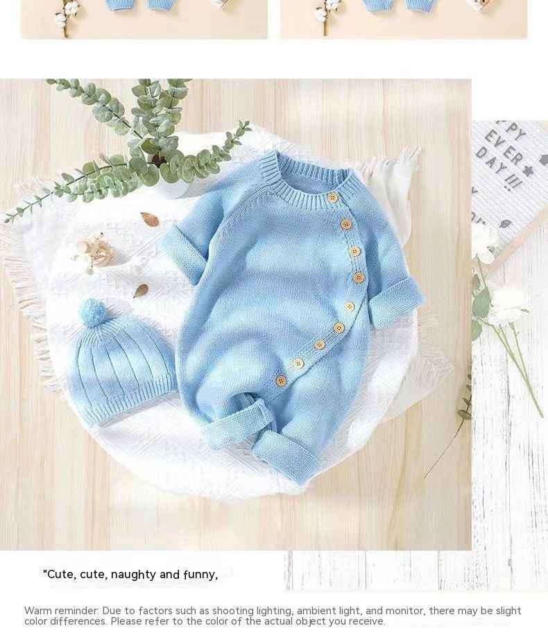 Babies' Knit Jumpsuit Male And Female Baby Sweater - MIQ Store