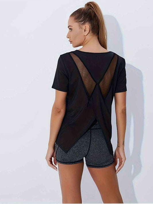 2-Pack Women Quick-Dry Tees Seamless Honeycomb Ventilation Yoga Running Gym