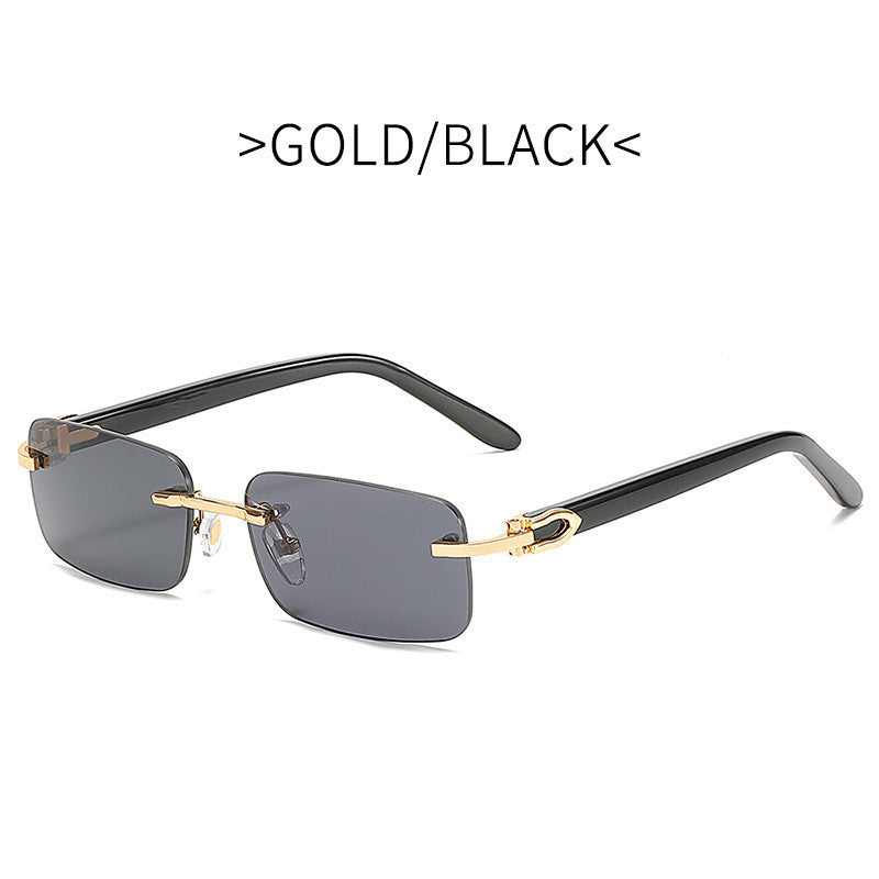 Small Square Frameless Acetate Sunglasses