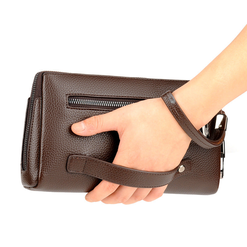 Men's Leather Clutch Anti-theft Password Lock