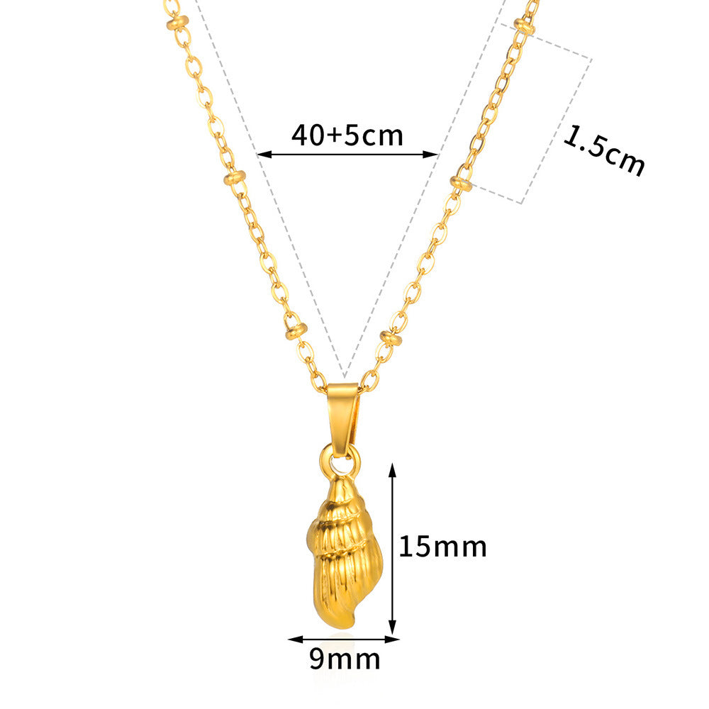 Starfish Beach Stainless Steel Shell Necklace
