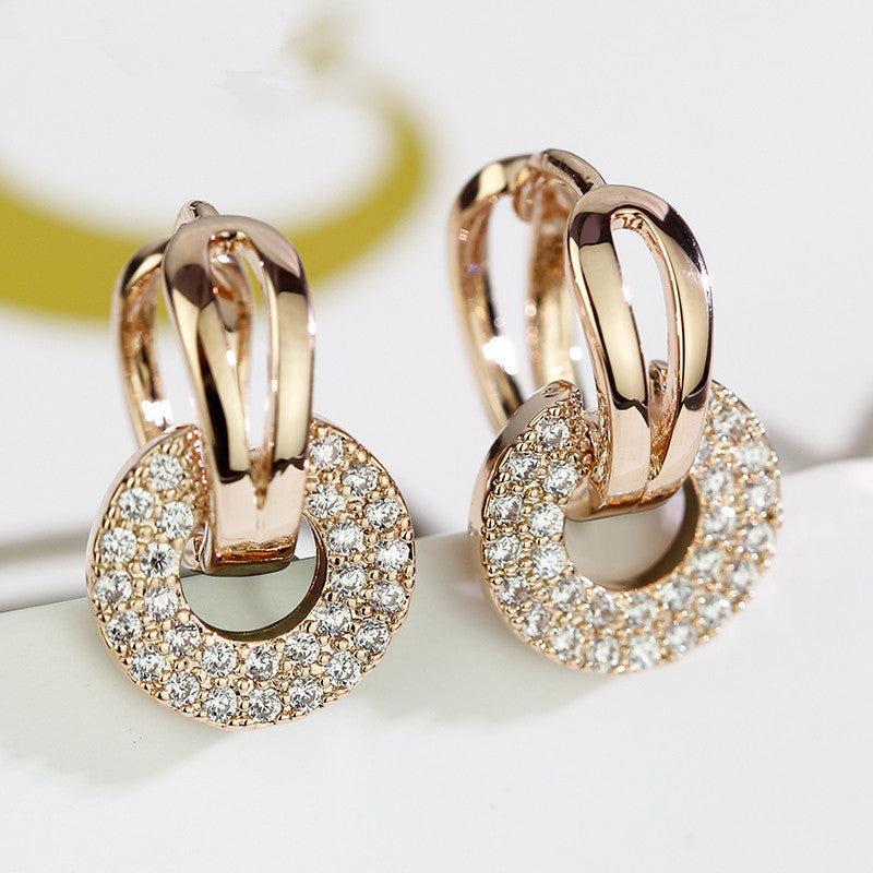 Fashion Zircon Earrings Simple All-match Women