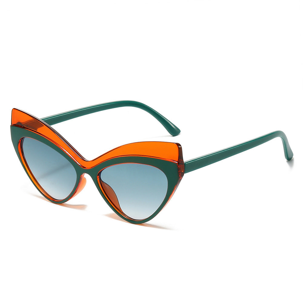 Cool Contrast Color Large Frame Color Matching Fashion Sunglasses