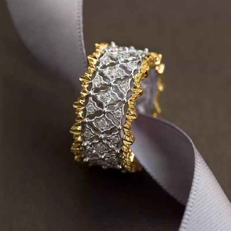 Hollow Color Zircon Affordable Luxury Fashion High-grade Ring Female