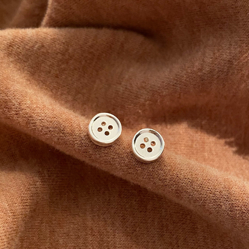 Simple And Compact Internet Celebrity Button Stud Earrings