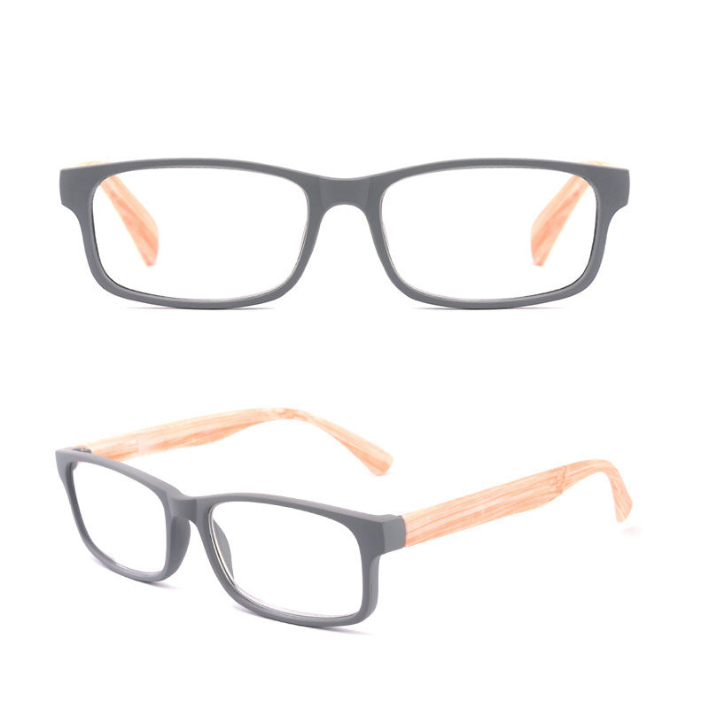 Square Presbyopia Glasses Bamboo Foot Men's And Women's Small Frame