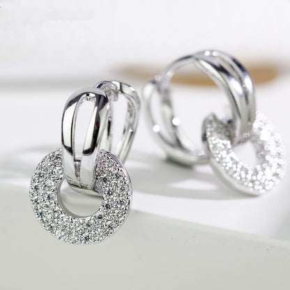 Fashion Zircon Earrings Simple All-match Women