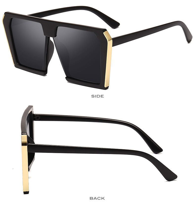 Fashion Metal Large Frame Women's Sunglasses UV Protection