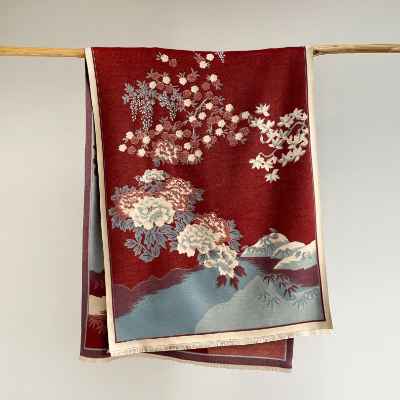 Shanshui Huanyu Winter Office Cashmere-like Warm Scarf