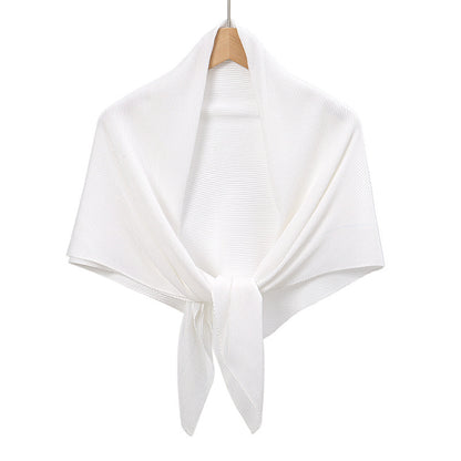 Solid Color Satin Crumpled Large Kerchief Fashion Scarf