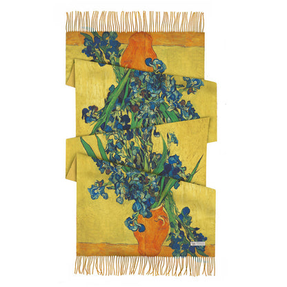 Digital Printing Artificial Cashmere Scarf Women's Winter Warm Long Fringe