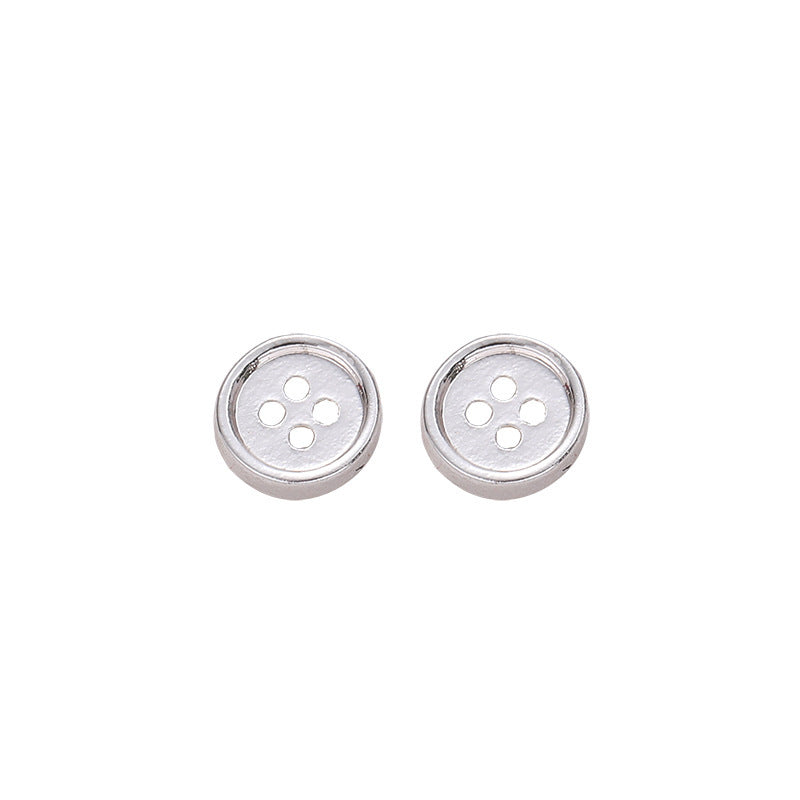 Simple And Compact Internet Celebrity Button Stud Earrings