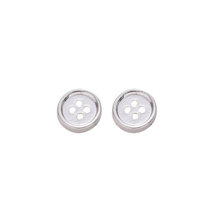 Simple And Compact Internet Celebrity Button Stud Earrings