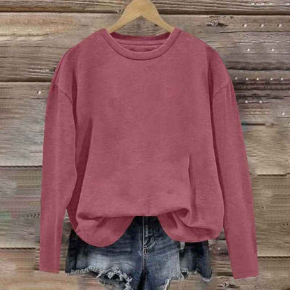 3 Pack Women's Solid Color Casual Set Round Neck Long Sleeve Tops For Spring&Fall