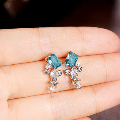 Geometric Irregular Zircon Stud Earrings For Women