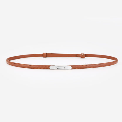 Women's Thin Genuine Leather Dress Simple Suit Coat Waist Belt