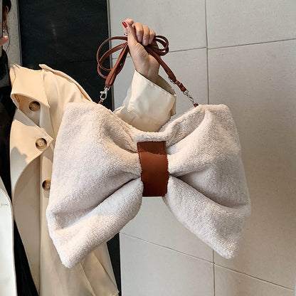 Online Influencer Bow Special-interest Design Canvas Bag Photo Props Crossbody