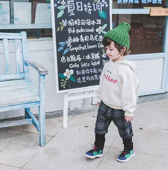 Boys plus velvet sweater 1-3 years old tide 2 thick baby autumn clothes male children's shirt male baby hooded children autumn and winter - MIQ Store