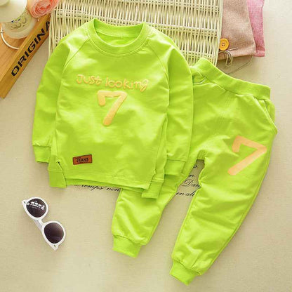 Alphanumeric 7 suit male and female baby two-piece suit - MIQ Store