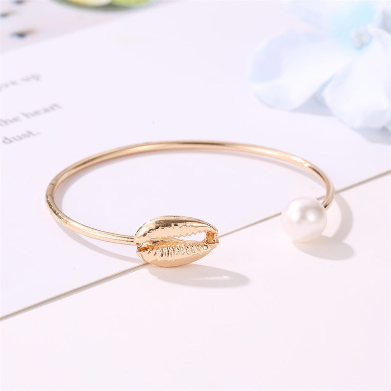 Simple Temperamental All-match Pearl Opening Bracelet