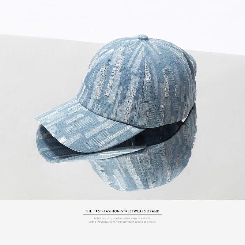 Denim Damaged Hat Outdoor Snapback Trucker Hat Men Adjustable Baseball Caps Trendy Women Hip Hop Fashion Ha