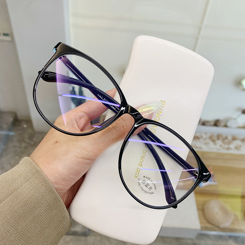 Big frame flat mirror net red frame glasses