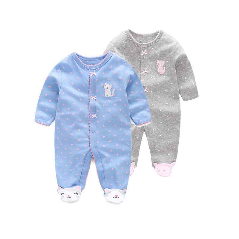 Animal pattern male and female baby long-sleeved romper - MIQ Store