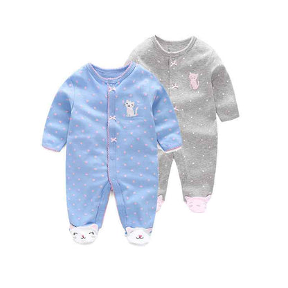 Animal pattern male and female baby long-sleeved romper - MIQ Store