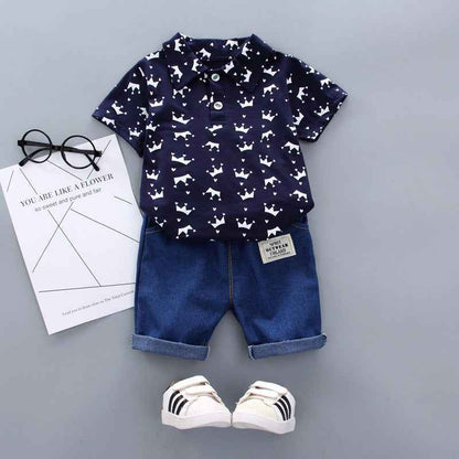 Korean Style Summer Male Crown Short-Sleeved Baby Clothes - MIQ Store