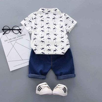 Korean Style Summer Male Crown Short-Sleeved Baby Clothes - MIQ Store