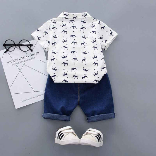 Korean Style Summer Male Crown Short-Sleeved Baby Clothes - MIQ Store