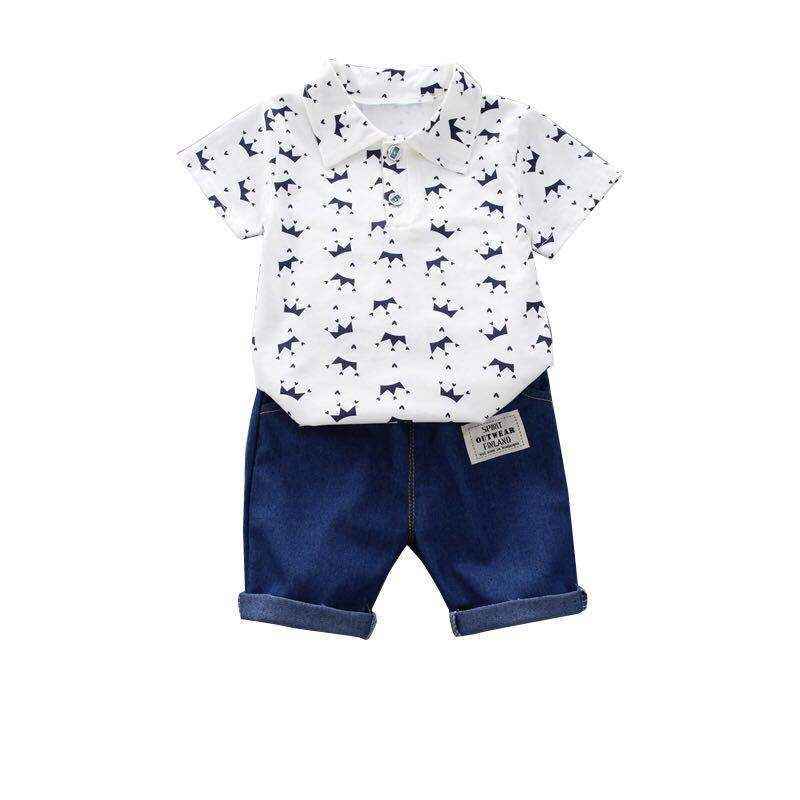 Korean Style Summer Male Crown Short-Sleeved Baby Clothes - MIQ Store