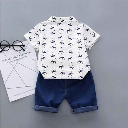 Children's Polo Shirt Suit Summer Male Crown Short-sleeved Baby Clothing - MIQ Store