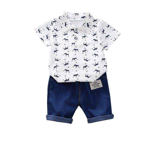 Children's Polo Shirt Suit Summer Male Crown Short-sleeved Baby Clothing - MIQ Store