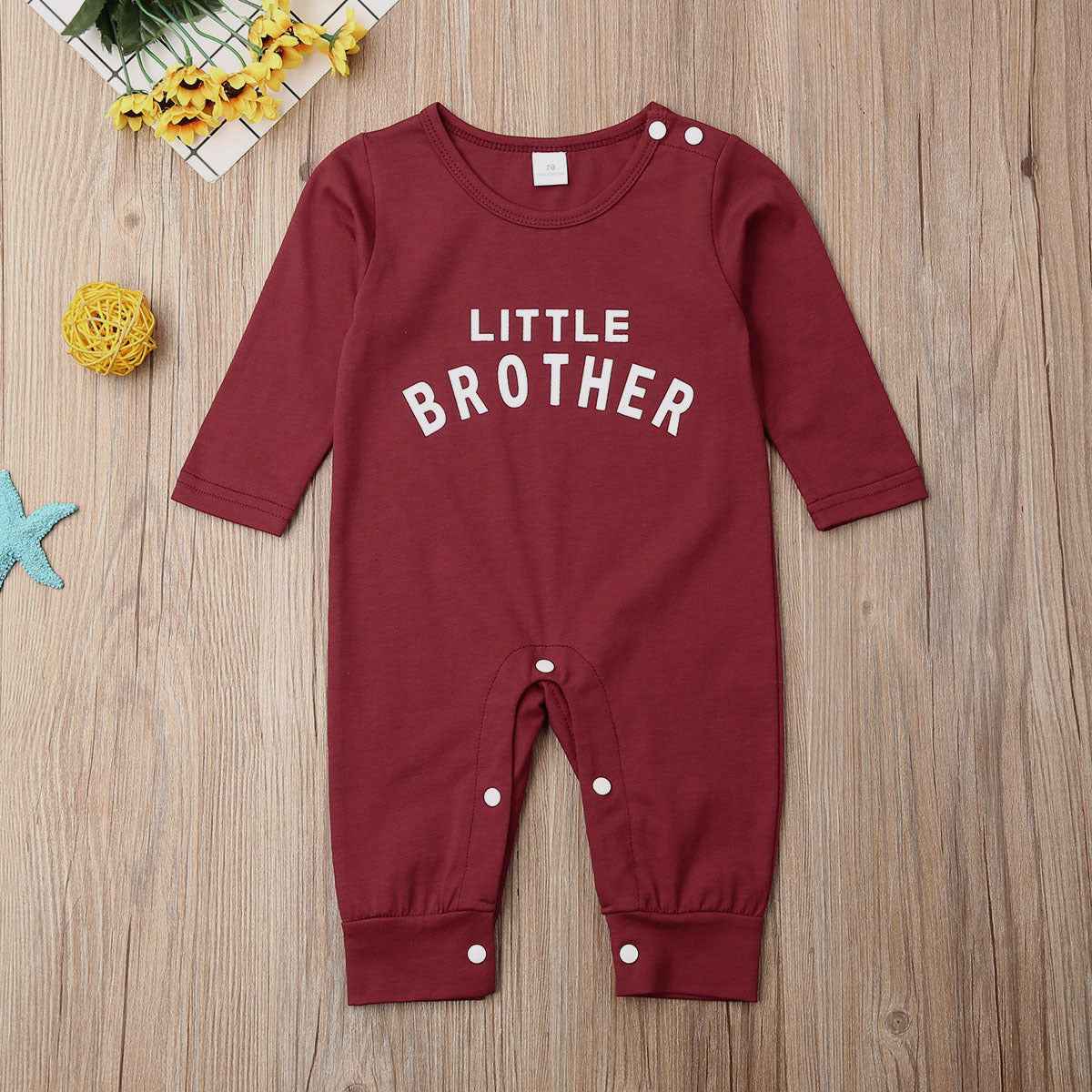 Male Alphabet Long Sleeved Romper Newborn Baby Jumpsuit Female Baby Casual Romper - MIQ Store