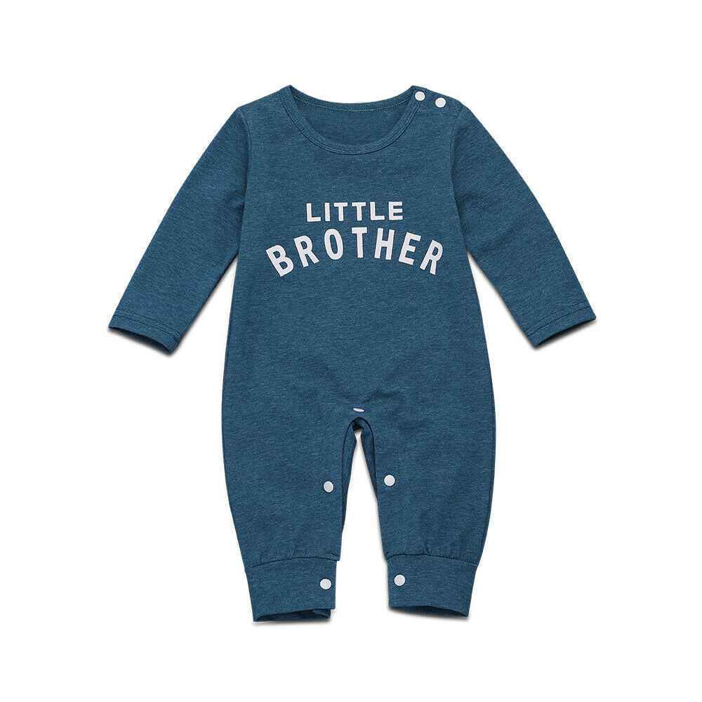 Male Alphabet Long Sleeved Romper Newborn Baby Jumpsuit Female Baby Casual Romper - MIQ Store