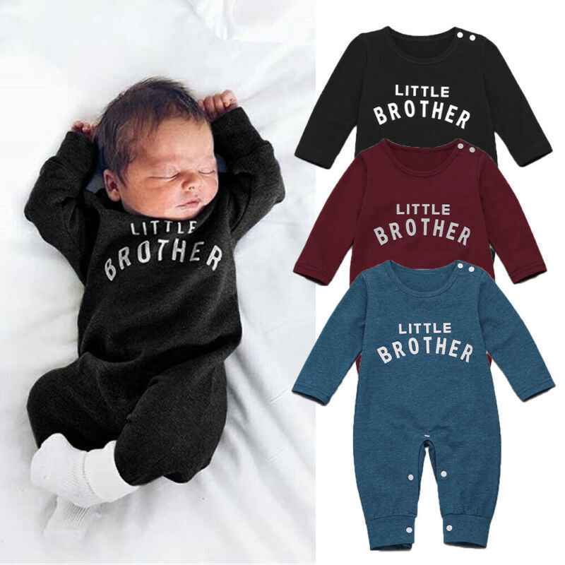 Male Alphabet Long Sleeved Romper Newborn Baby Jumpsuit Female Baby Casual Romper - MIQ Store