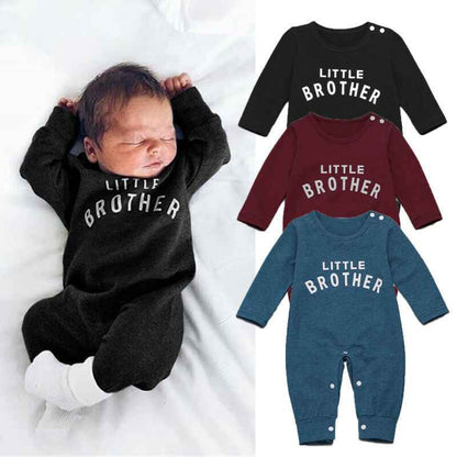 Male Alphabet Long Sleeved Romper Newborn Baby Jumpsuit Female Baby Casual Romper - MIQ Store
