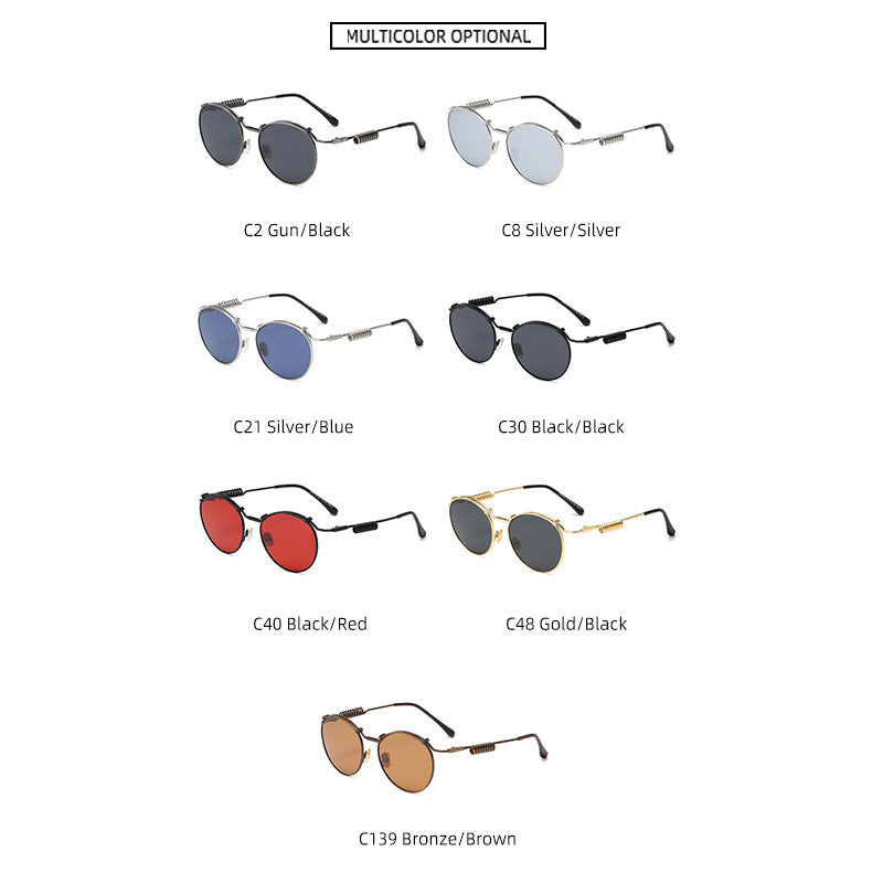 Retro Style Circular Polarized Women's Fashion Spring Temples