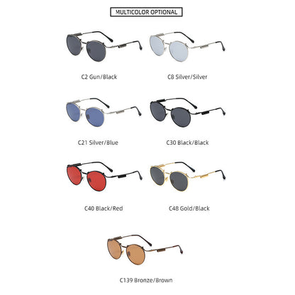 Retro Style Circular Polarized Women's Fashion Spring Temples