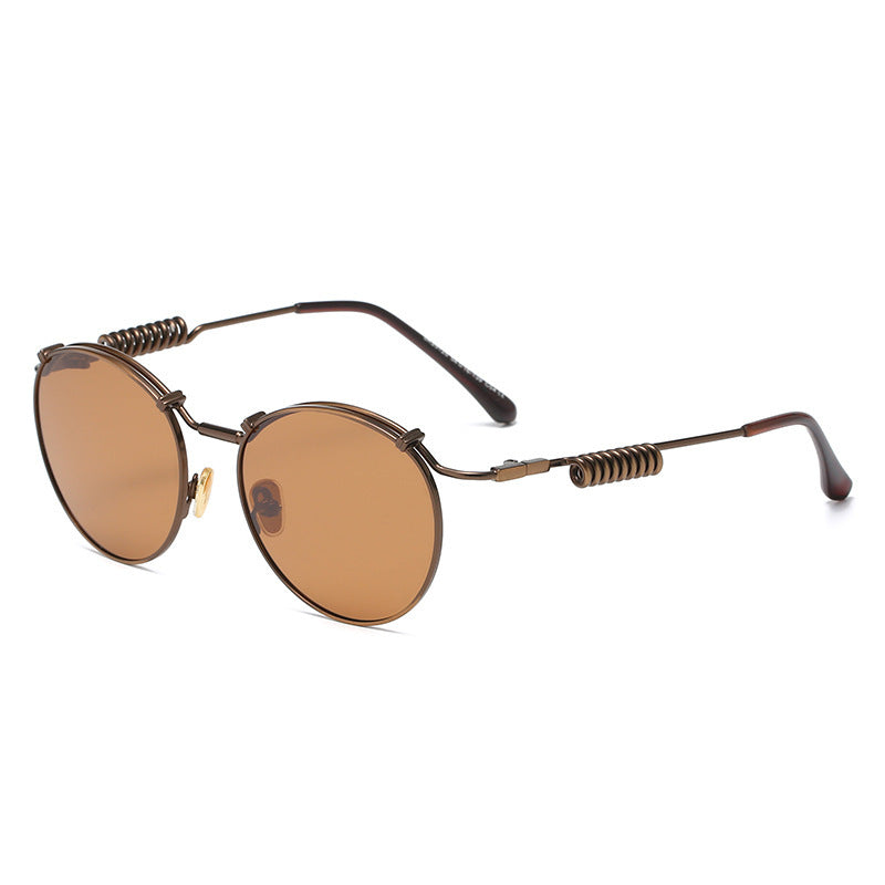 Retro Style Circular Polarized Women's Fashion Spring Temples