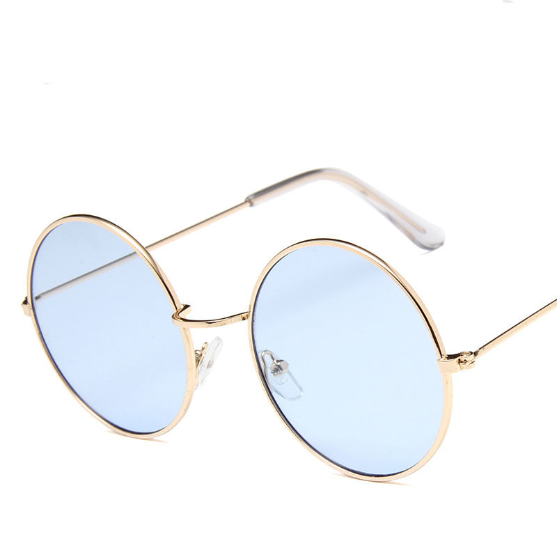 Lunettesx De Soleil Retro Pour Femmes, Effet Miroir, Style Rond Rose, Styliste De Marque, Alliage Pour Femmes,