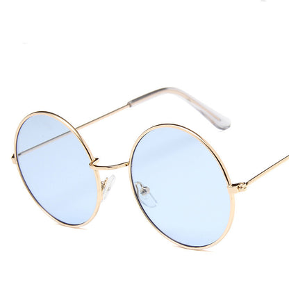 Lunettesx De Soleil Retro Pour Femmes, Effet Miroir, Style Rond Rose, Styliste De Marque, Alliage Pour Femmes,
