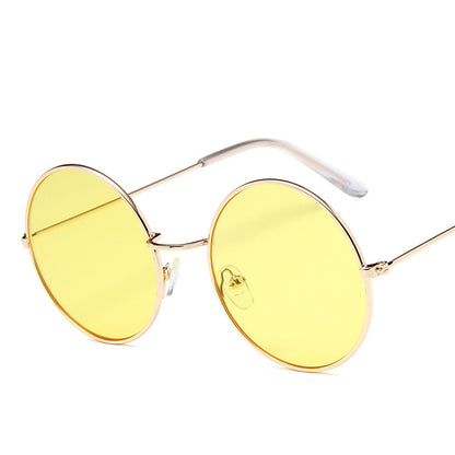 Lunettesx De Soleil Retro Pour Femmes, Effet Miroir, Style Rond Rose, Styliste De Marque, Alliage Pour Femmes,