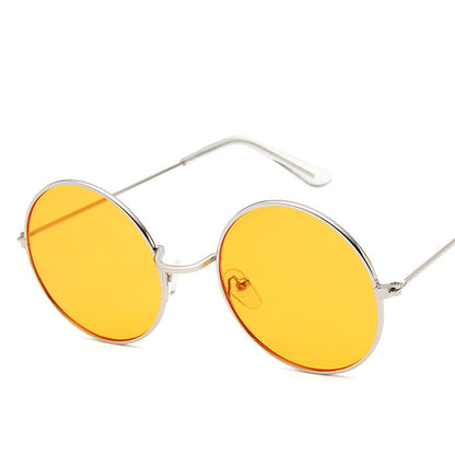 Lunettesx De Soleil Retro Pour Femmes, Effet Miroir, Style Rond Rose, Styliste De Marque, Alliage Pour Femmes,